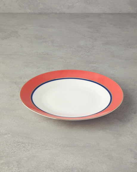Professional Carny Bone Porcelain Serving Plate Orange