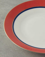 Professional Carny Bone Porcelain Serving Plate Orange