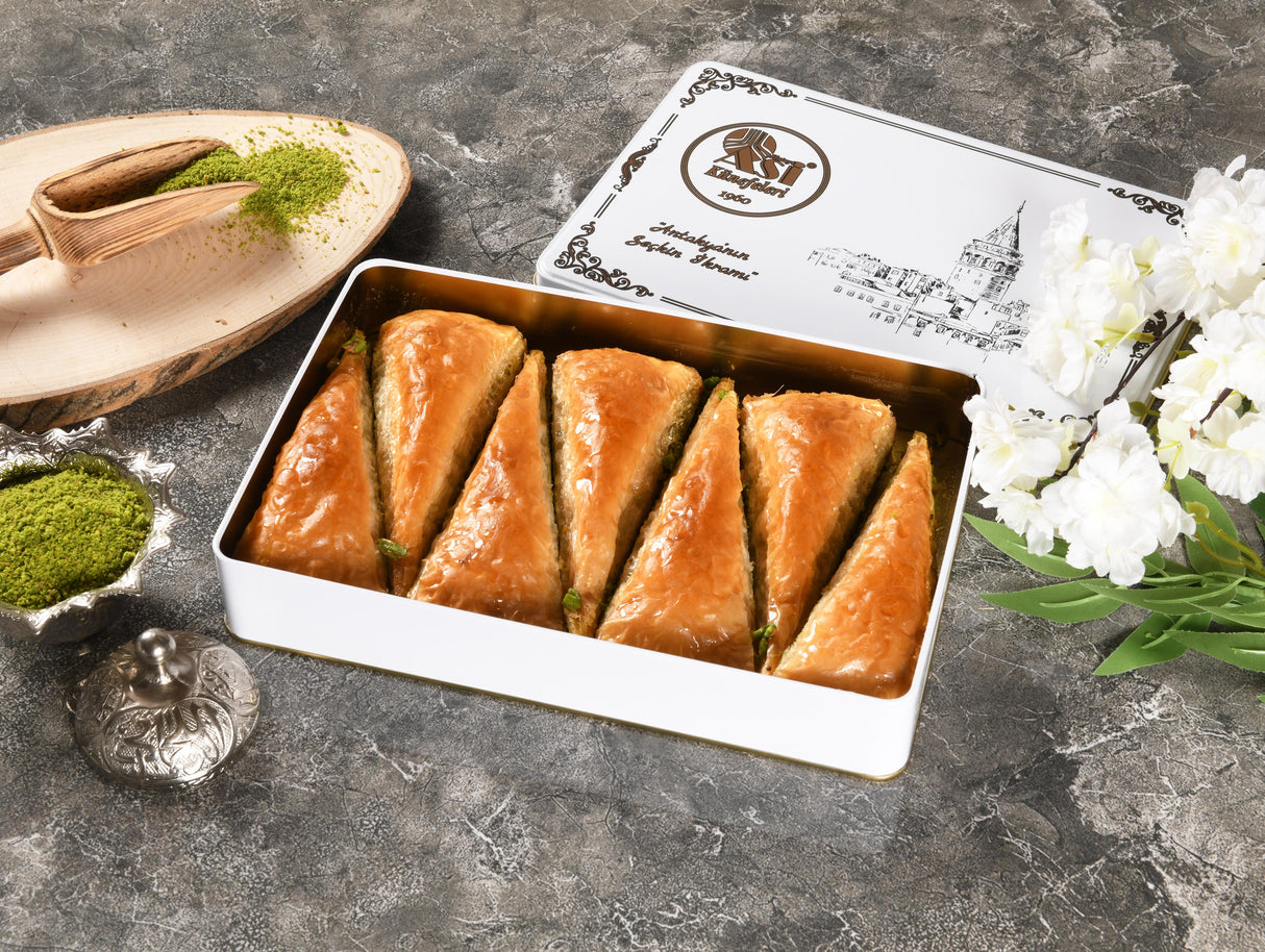 Asi | Carrot Slice Baklava with Pistachio in Gift Metal Box