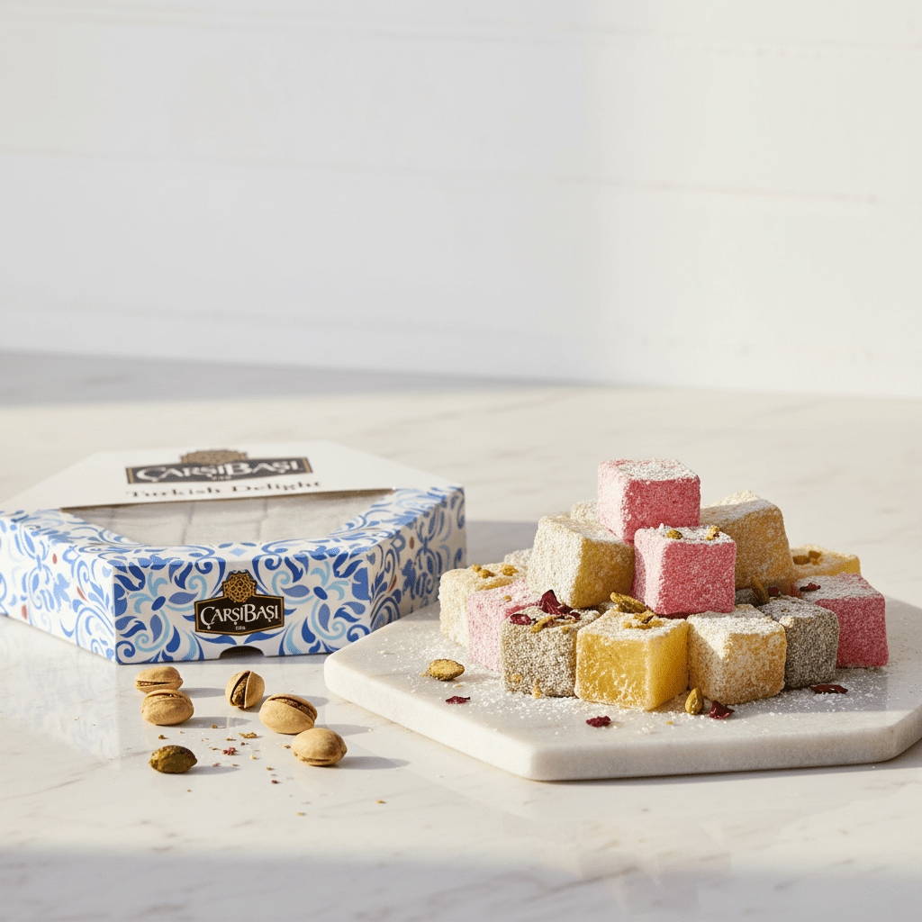 Carsibasi Classic Rose Turkish Delight (Güllü Lokum) - 300g Hexagonal Box - TryAladdin