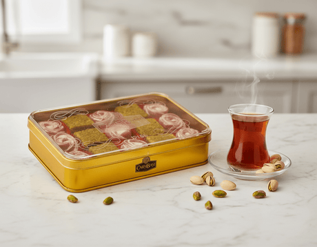 Carsibasi Premium Assorted Turkish Delight (Pistachio & Rose) - 310g Gift Tin - TryAladdin