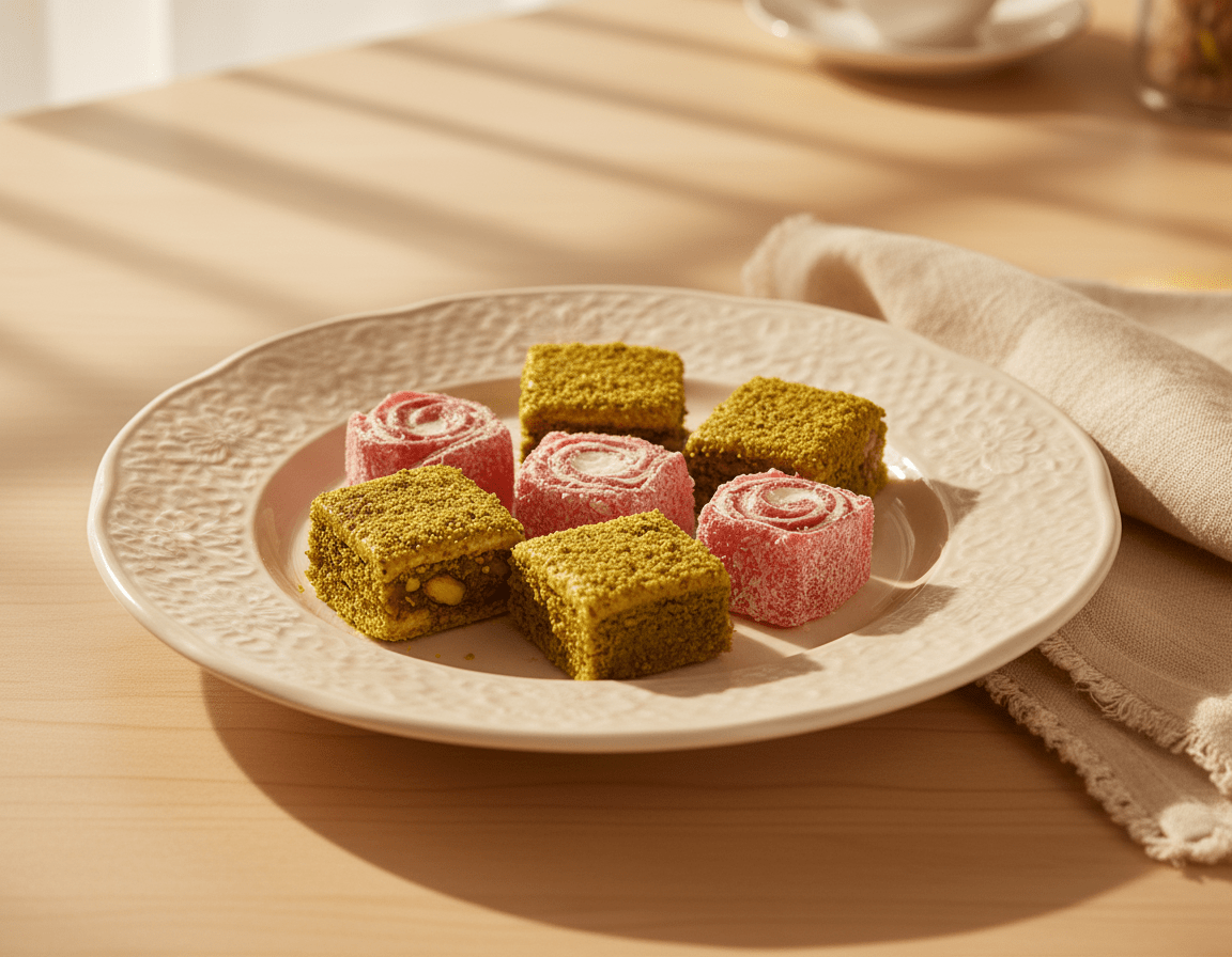 Carsibasi Premium Assorted Turkish Delight (Pistachio & Rose) - 310g Gift Tin - TryAladdin