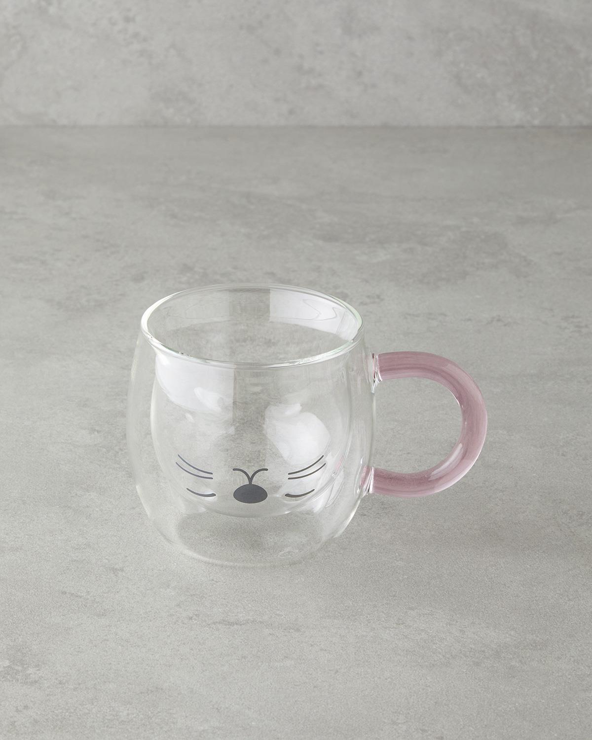 Professional Borosilicate Double Wall Glass Mug Pink