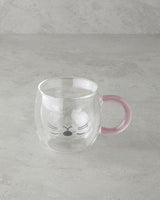 Professional Borosilicate Double Wall Glass Mug Pink