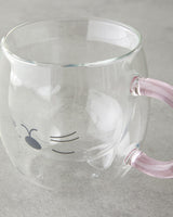 Professional Borosilicate Double Wall Glass Mug Pink