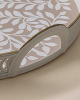 Plastic Woven Serving Tray - Round Textured Design