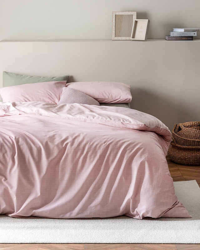 Odette Floral 100% Cotton Ranforce Printed Bedding Set - Blush Pink