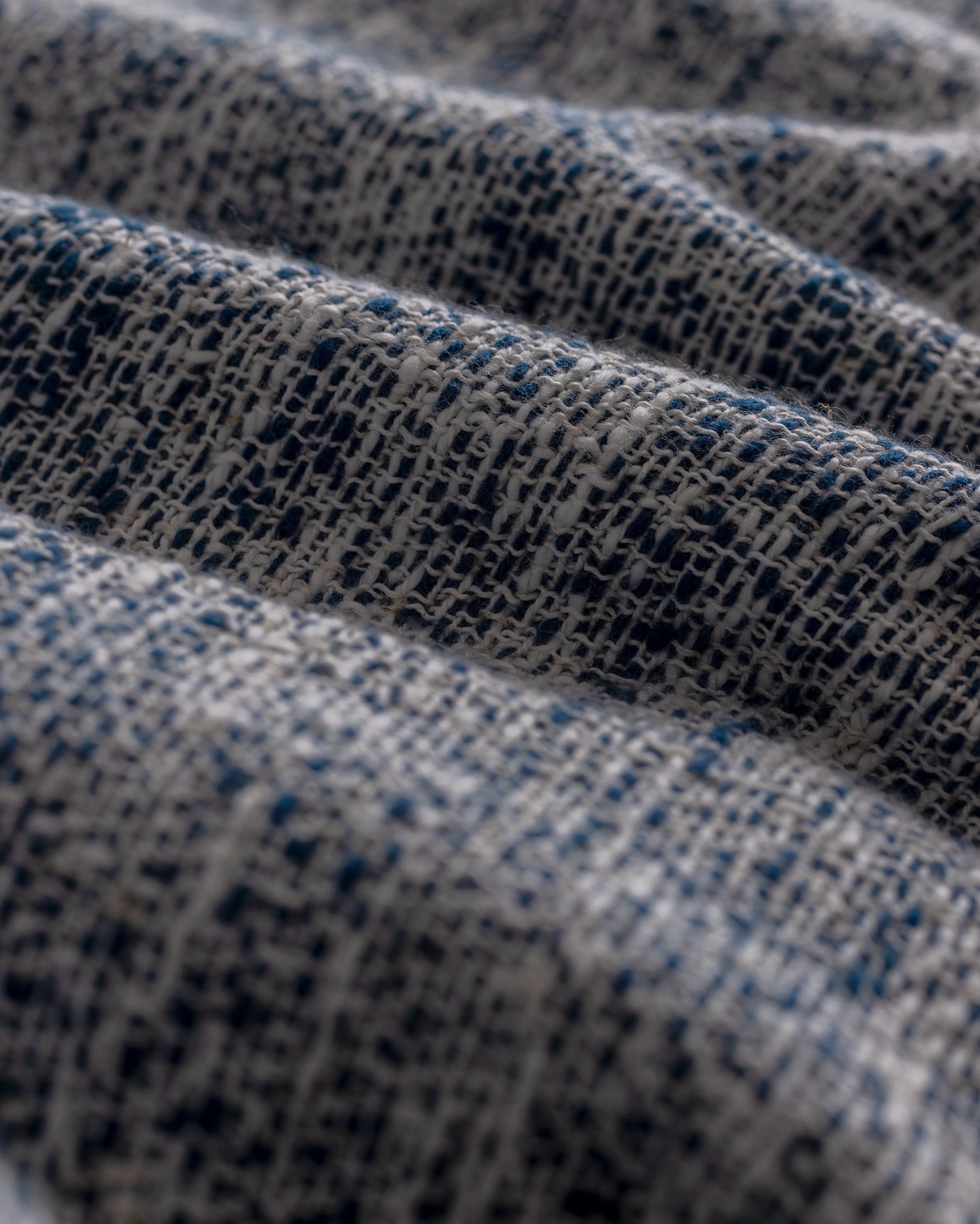 Castillones Double Cotton Quilted Bedspread - Navy Blue Ecru