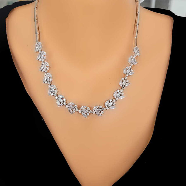 Premium 925 Sterling Silver Lotus Flower Stone Necklace
