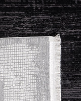 Premium Acrylic Area Rug - Modern Black Fringed Design