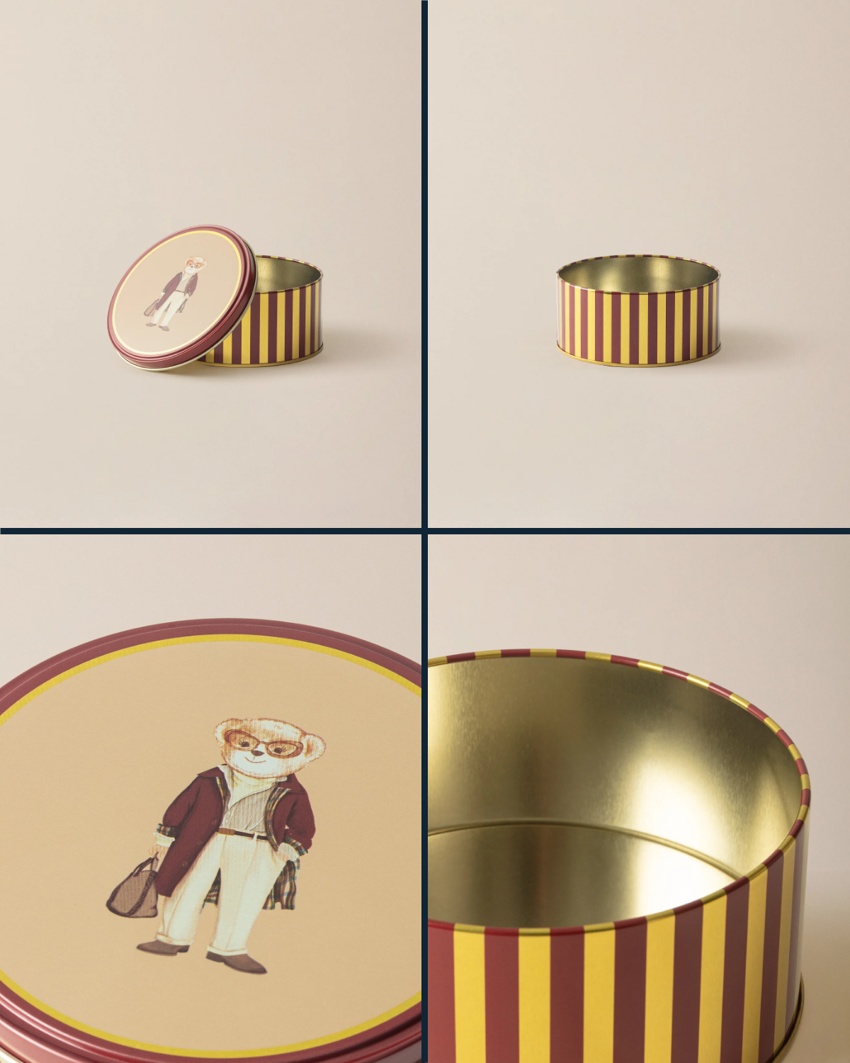 Louise Small Round Metal Decorative Storage Box