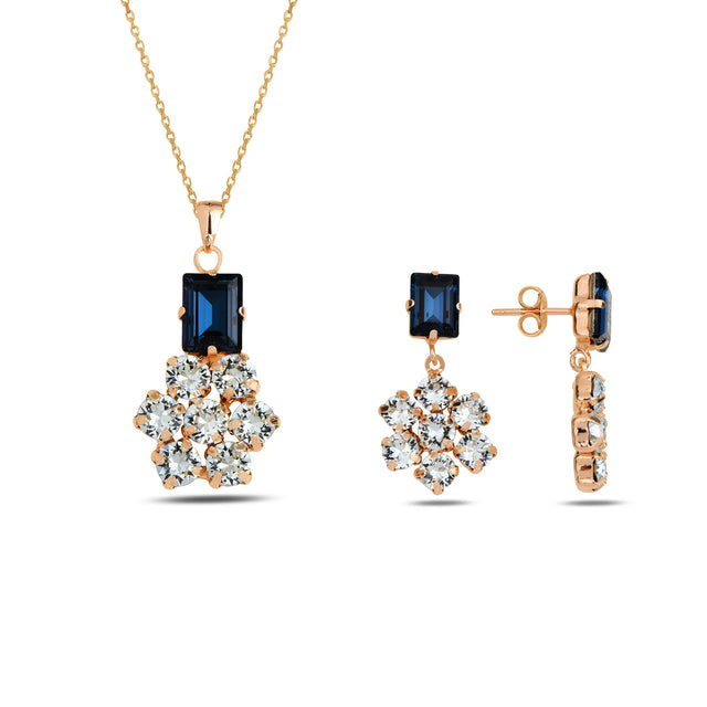 Swarovski Crystal Fiore Jewelry Set - Vibrant Floral Design