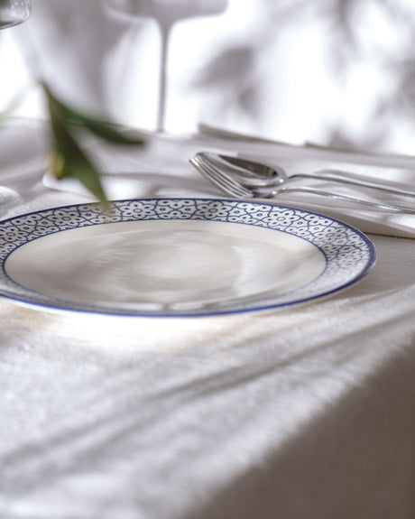 New Bone Serving Plate - Rêve Bleu Chantal Blue & White Design