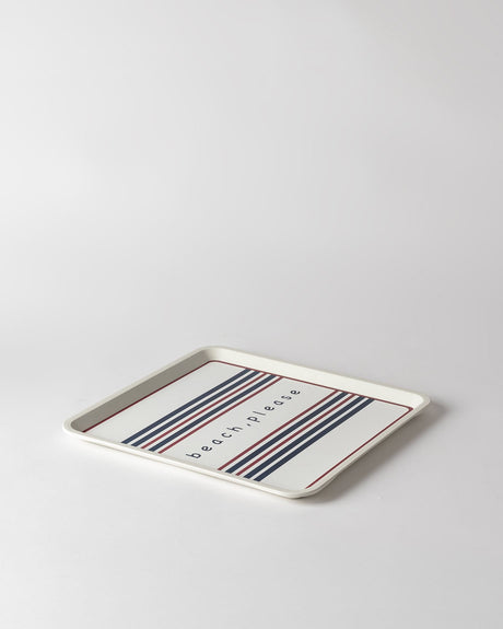 Durable Plastic Square Serving Tray - Vibrant Beach Day Aesthetic