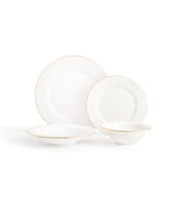New Bone Porcelain 6-Person Dinner Set - Elegant Gold Trim