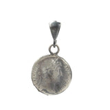 925 Sterling Silver Caesar Head Medallion Pendant - Roman Inspired