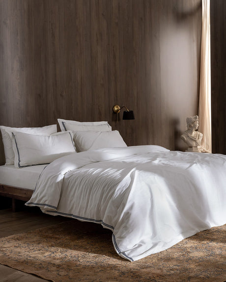 100% Cotton Duvet Cover Set - Washed Linen Look