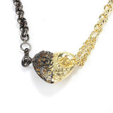 Premium 925 Sterling Silver Dual Tone Double Chain Heart Necklace