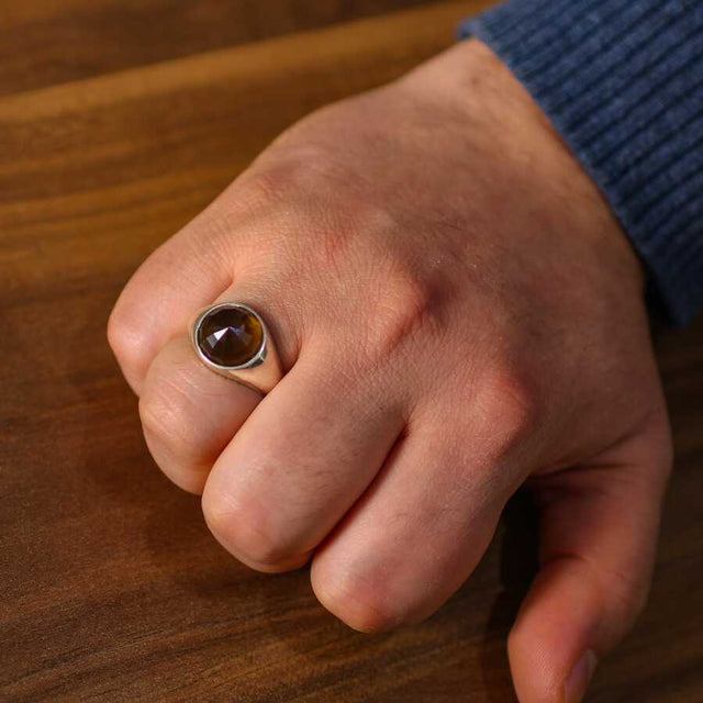 925 Sterling Silver Zultanite Men's Ring - Polished Round Design