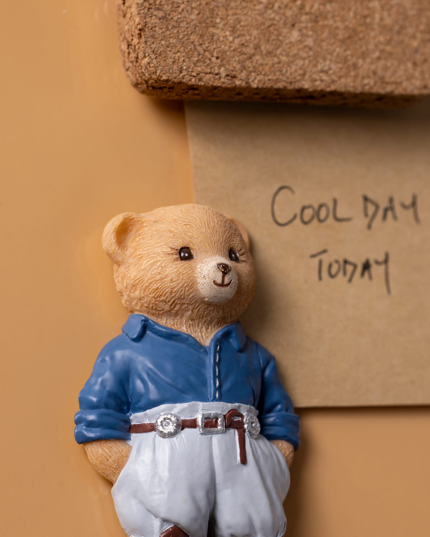 Durable Resin Decorative Magnet - Emma Bear Navy/Grey Design