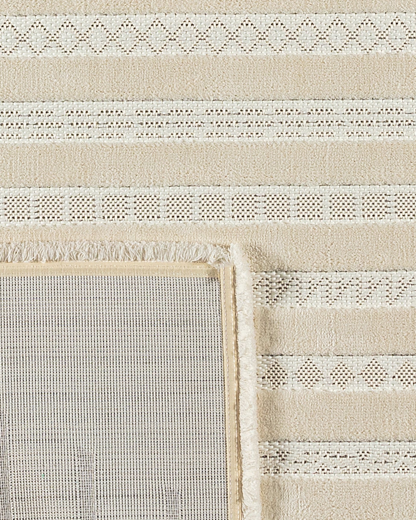 Ivory Trellis Geometric Area Rug - Modern Floor Carpet
