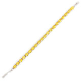 925 Sterling Silver Oval Synthetic Citrine Statement Bracelet