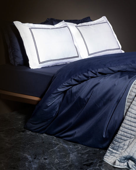 Cotton Sateen King Size Duvet Cover Set - Embroidered Jacinthe Design