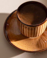 Porcelain 6-Person Coffee Set - Contemporary Natural Design