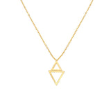 Professional Sterling Silver Double Triangle Necklace