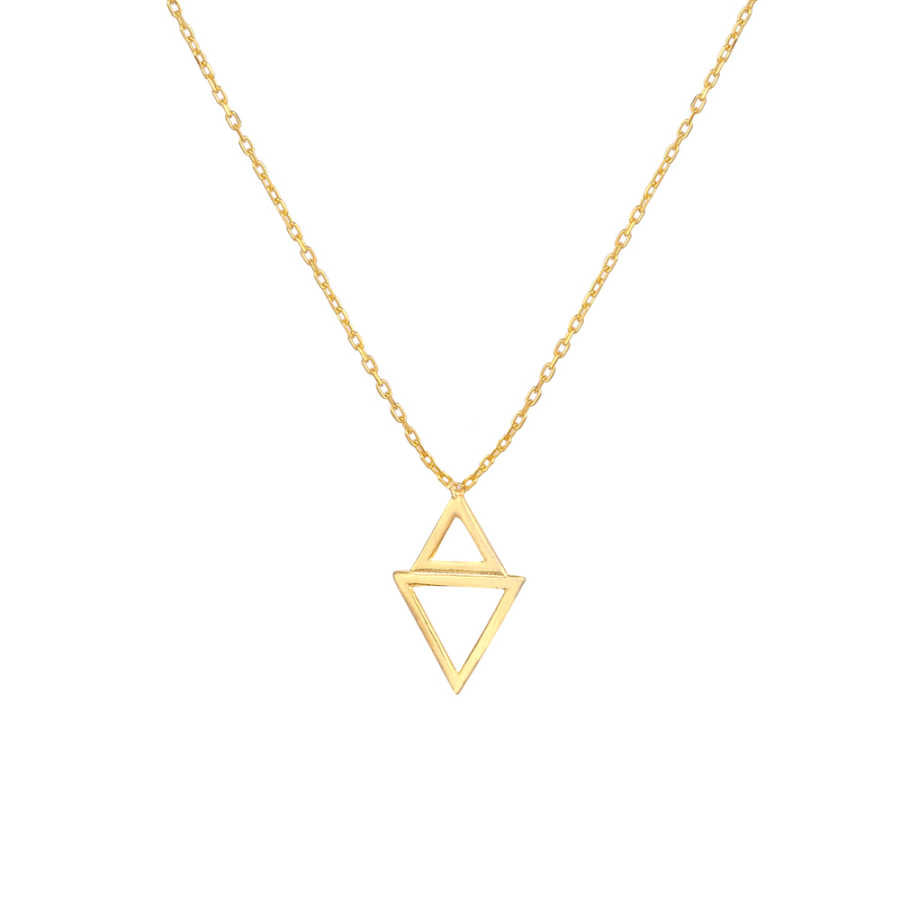 Professional Sterling Silver Double Triangle Necklace