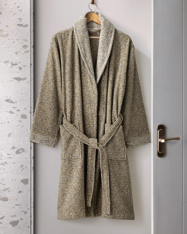 Unisex 100% Cotton Yarn Dyed Shawl Collar Bathrobe