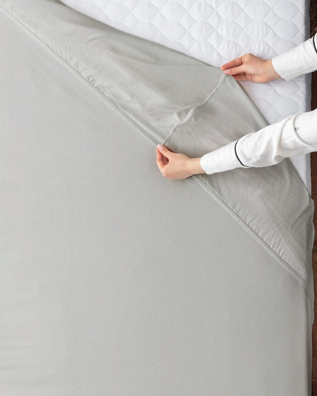 Twin Fitted Sheet - 100% Combed Cotton Jersey Knit - Soft & Breathable