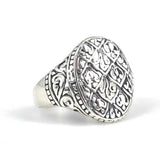 Anillo ovalado de plata esterlina 925 premium con engaste de bisel fundido
