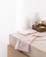 Embroidered 100% Cotton Hand Towel Set - 2-Piece, Powder Pink