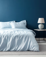 Elicia Double Size 100% Cotton Striped Satin Duvet Cover Set