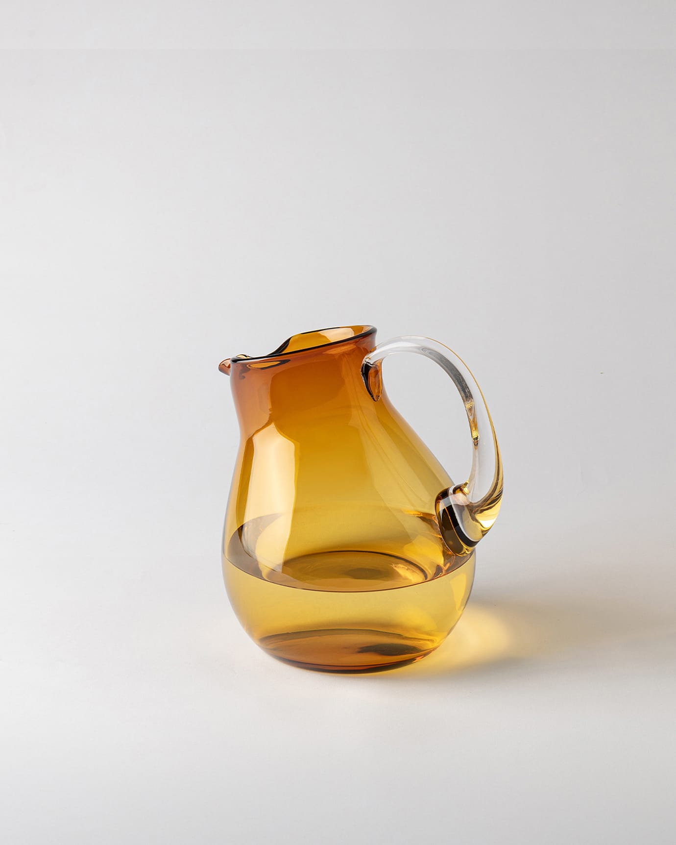 Handmade Glass Serving Carafe - Elegant Gold Accent