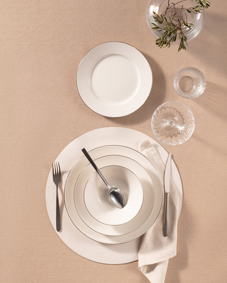 New Bone China 6-Person Dinner Set - Gold & Platinum Rim