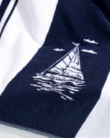 Nautical Sailboat Pattern Beach Towel - Soft & Absorbent