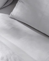 100% Cotton Dobby Weave Duvet Cover Set - Twin Size, Light Gray