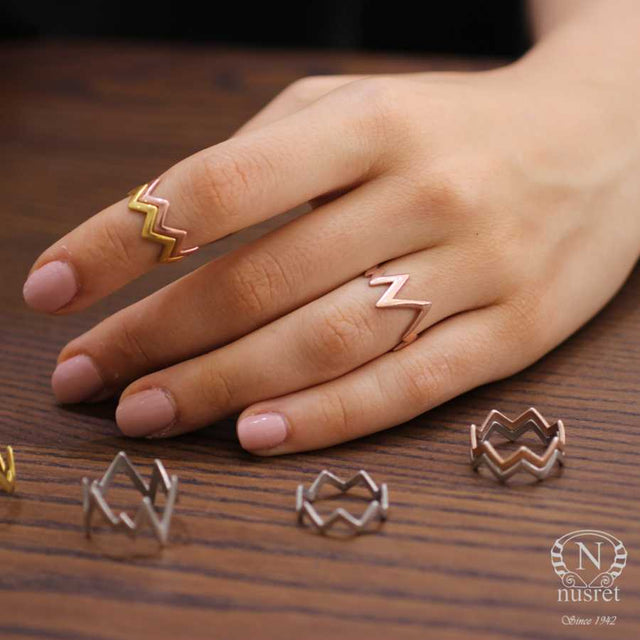 Premium 925 Sterling Silver Thick Zigzag Ring