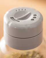 Plastic & Glass Spice Jar - Soft Ecru Modern Design