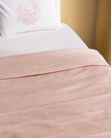 King Size 100% Cotton Pique Bedding Set, Blush Pink
