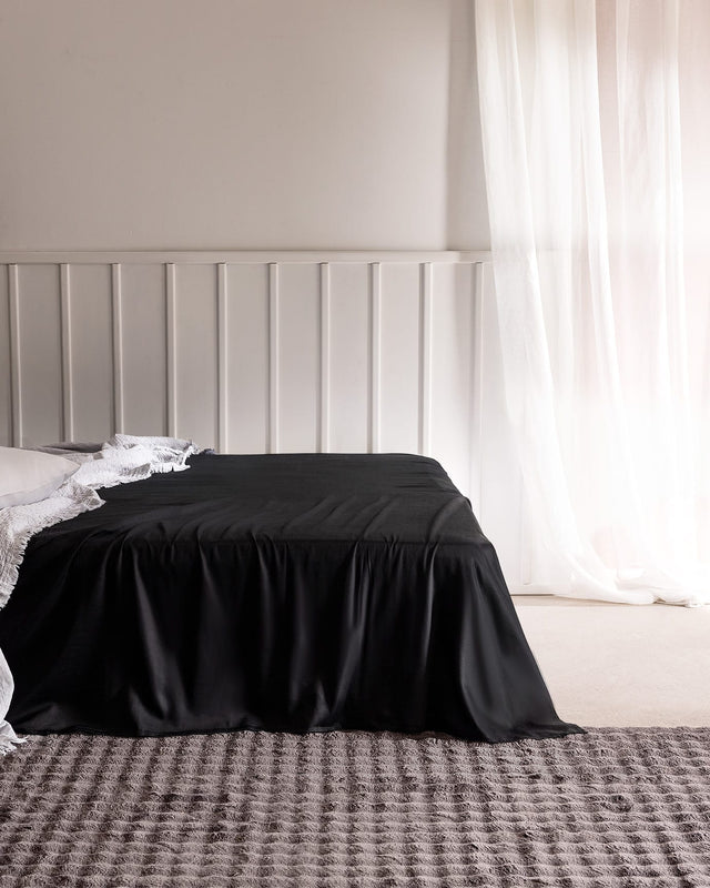 Luxury 100% Cotton Sateen Twin Flat Sheet - Soft Bedding