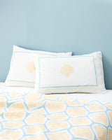 Double Pique Bedding Set - Leal Patterned Coverlet & Shams