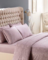 Cotton Blend Sateen King Size Duvet Set - Jacquard Weave Design