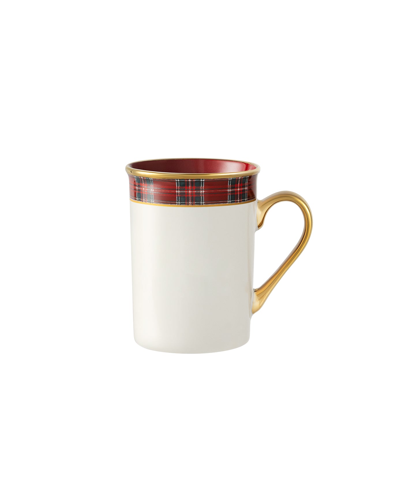 Reve Terra Ceramic Coffee Mug, White and Red, 280ml Capacity