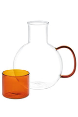 Heat-Resistant Borosilicate Glass Carafe - Amber with Ergonomic Handle