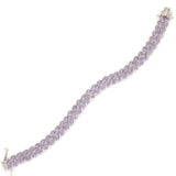 Premium Sterling Silver Purple Stone Curb Chain Bracelet