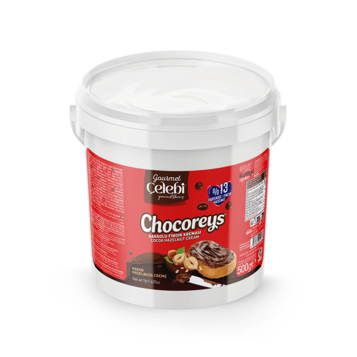 Celebiogullari Professional Cocoa Hazelnut Cream (13% Hazelnut) - 500g, 1kg & 5kg Buckets - TryAladdin