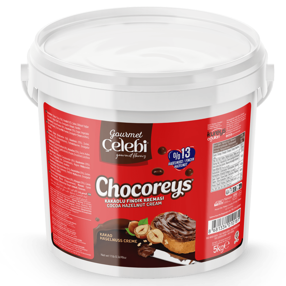Celebiogullari Professional Cocoa Hazelnut Cream (13% Hazelnut) - 500g, 1kg & 5kg Buckets - TryAladdin